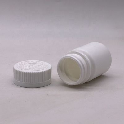 30 mL Botão de plástico PE redondo para medicamento Solução de armazenamento de cápsulas de comprimidos sólidos
