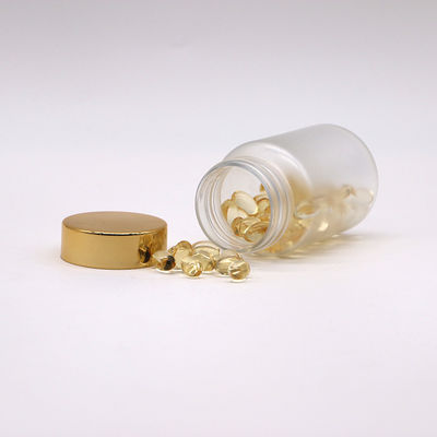 Recipientes de cápsulas de pílulas em PET de 90 ml com acabamento congelado e tampa de parafuso