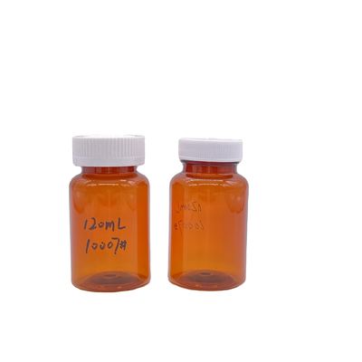Ambar 120 ml PET com tampa de parafuso branco/ tampa à prova de crianças 2780 pcs