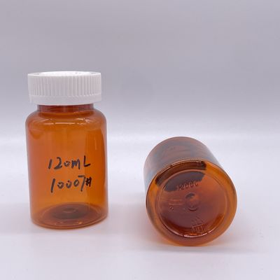 Ambar 120 ml PET com tampa de parafuso branco/ tampa à prova de crianças 2780 pcs