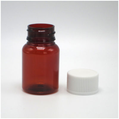 40 ml/1.3 oz Ambre PET Pilha Cápsula Garrafa de Óleo de Peixe com tampa de parafuso de alumínio de prata