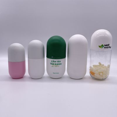 120 ml/130 ml/180 ml/200 ml/250 ml frasco em forma de cápsula de plástico HDPE para suplemento vitamínico