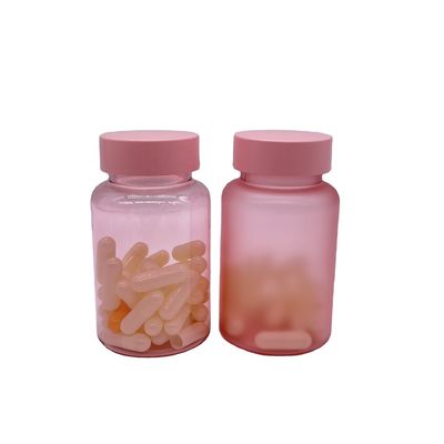 Botelha finalizada em PET de 120 ml personalizada com tampa de parafuso para cápsula de pílula de suplemento