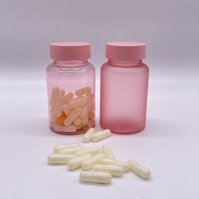 Botelha finalizada em PET de 120 ml personalizada com tampa de parafuso para cápsula de pílula de suplemento
