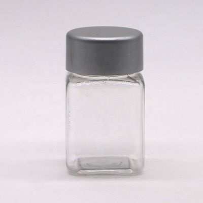 Garrafa de plástico PET de forma quadrada clara de 30 ml para medicamento Suplemento de armazenamento Suplemento