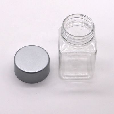 Garrafa de plástico PET de forma quadrada clara de 30 ml para medicamento Suplemento de armazenamento Suplemento