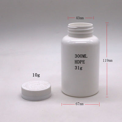 300 ml/10 oz HDPE Botão de cápsula de plástico redondo para pílula