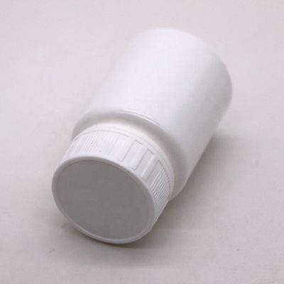 Recipiente de comprimidos de plástico branco portátil de 30 ml de capacidade em HDPE com tampa de segurança para crianças