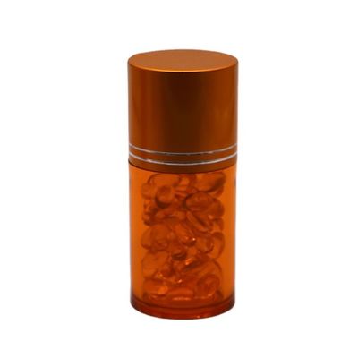 Recheio de 60 ml de pílula PET cápsula frasco de óleo de peixe com tampa de parafuso de ouro prata de alumínio