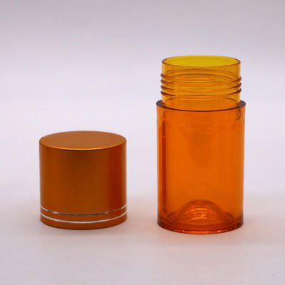 Recheio de 60 ml de pílula PET cápsula frasco de óleo de peixe com tampa de parafuso de ouro prata de alumínio