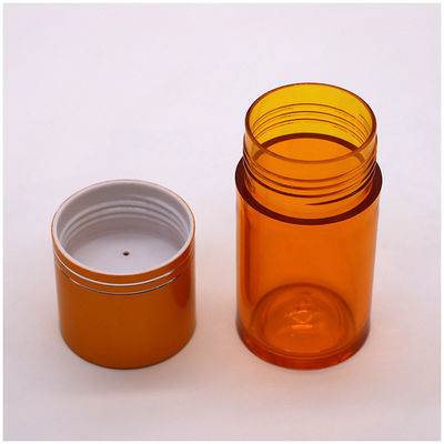Recheio de 60 ml de pílula PET cápsula frasco de óleo de peixe com tampa de parafuso de ouro prata de alumínio