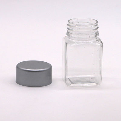 60 ml PET Botalhas de plástico quadrado com tampa de parafuso de plástico para comprimidos