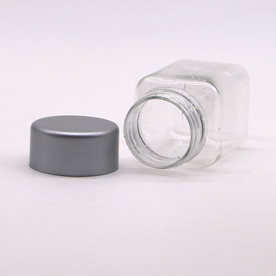 60 ml PET Botalhas de plástico quadrado com tampa de parafuso de plástico para comprimidos