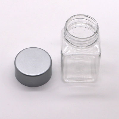 60 ml PET Botalhas de plástico quadrado com tampa de parafuso de plástico para comprimidos