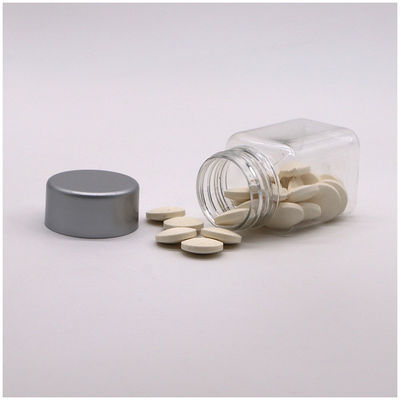 60 ml PET Botalhas de plástico quadrado com tampa de parafuso de plástico para comprimidos