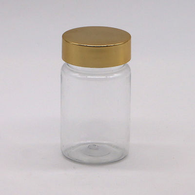 Cuidados com a Saúde 70ml PET Plastic Capsule Pill Bottle com Gold Silver Cap