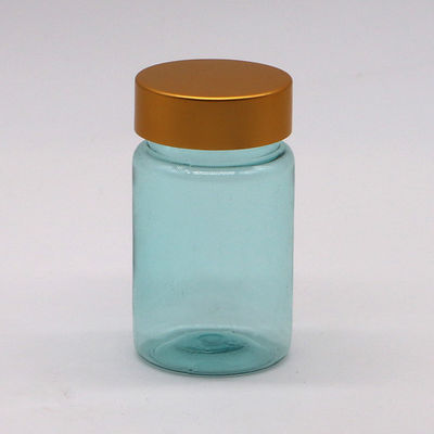 Cuidados com a Saúde 70ml PET Plastic Capsule Pill Bottle com Gold Silver Cap