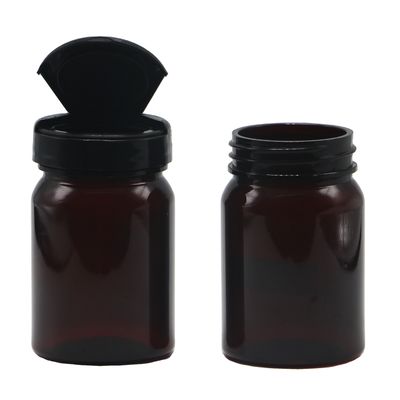 Impressão em tela 80ml PET Botão de plástico médico recarregável para cápsulas de pílula