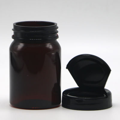 Impressão em tela 80ml PET Botão de plástico médico recarregável para cápsulas de pílula