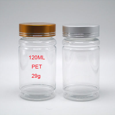 Collar PET 120 ml Botão de plástico em forma de bambu tampa de parafuso para pílula cápsula comprimido suplemento de medicina