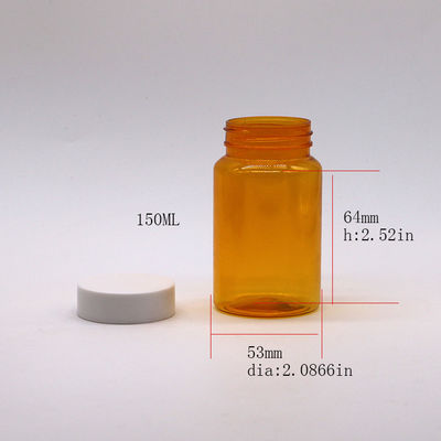 Amostragens gratuitas 150ml/CC PET Botão de plástico laranja para remédio Botão de suplemento de pílula