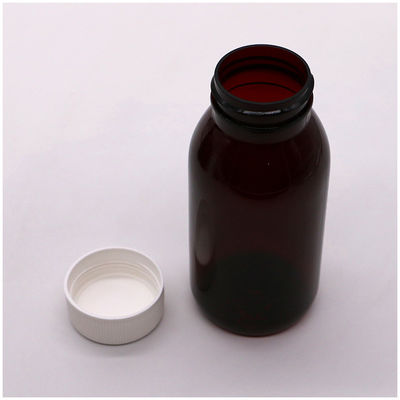Frasco de líquido oral de xarope para tosse estéril e redondo PET de 180 ml, com tampa de segurança para crianças