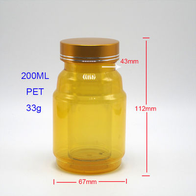 200ml PET frascos de plástico transparente cor personalizada para alimentos de qualidade de armazenamento recipientes