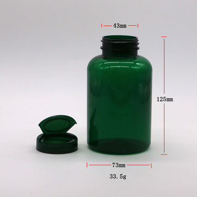 Garrafa de revestimento de plástico de PET 350 ml frasco medicinal recarregável para cápsula de medicamentos recarregáveis