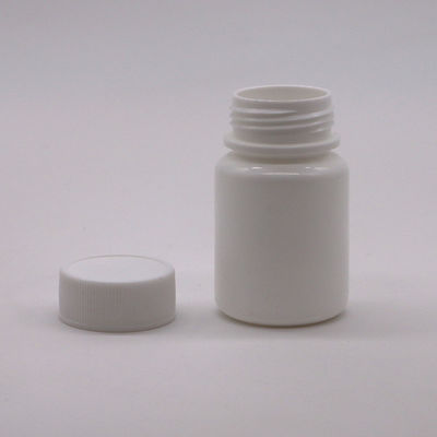 30 ml de HDPE Portátil em pó de plástico branco Pilha de remédio Tabletes Flascas de recipiente com tampa de segurança para crianças