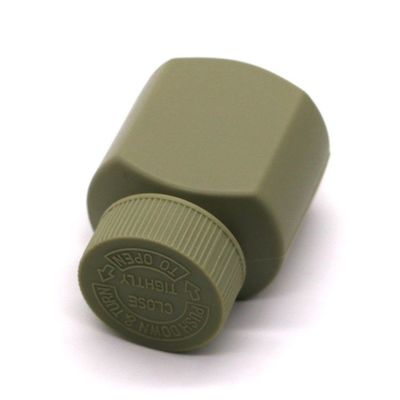 Garrafas de plástico quadrados de 60 ml HDPE com tampa à prova de crianças para comprimidos e cápsulas orgânicas