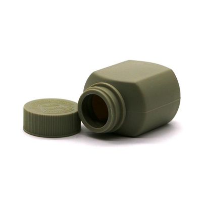 Garrafas de plástico quadrados de 60 ml HDPE com tampa à prova de crianças para comprimidos e cápsulas orgânicas