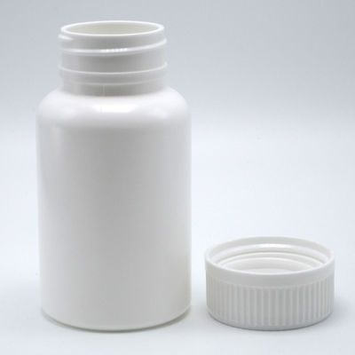 Fechaduras à prova de crianças Botelha de plástico PE redonda para comprimidos sólidos Capsulas de armazenamento 150 ml Branco