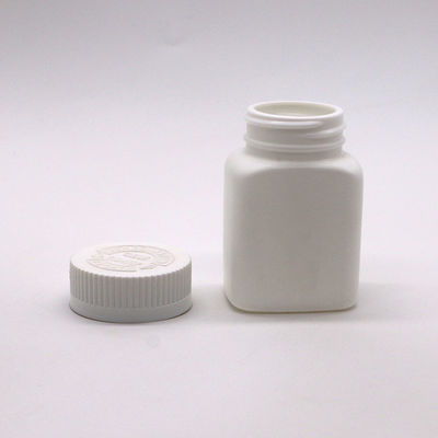 Garrafa de plástico de forma quadrada de 85 ml de HDPE para medicamentos Armazenamento de cápsulas de comprimidos sólidos