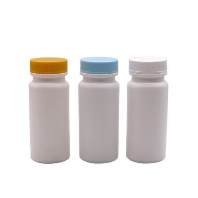 Material do colarinho HDPE 120ml garrafa de plástico branco para pílula cápsula de vitamina 120CC vazia