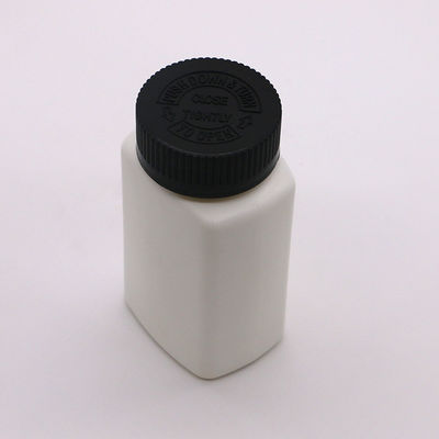 Tela de capuz de 120 ml de HDPE de forma quadrada de cor personalizada recipiente de frasco de pílula vazio