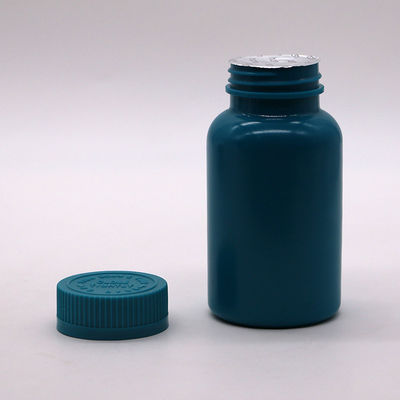 Cores personalizáveis 150ml cápsula de plástico HDPE frasco de pílula com vedação térmica e tampas