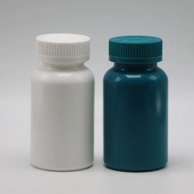 Cores personalizáveis 150ml cápsula de plástico HDPE frasco de pílula com vedação térmica e tampas