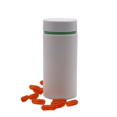 200ml HDPE plástico frasco de pílula frasco com corpo fosco e logotipo em relevo de cor personalizada