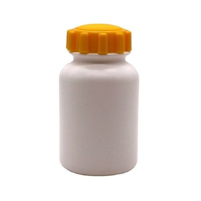 300cc HDPE Botão de cápsula de plástico redondo com tampa de parafuso para comprimido de suplemento medicamentoso