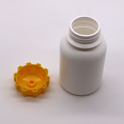 300cc HDPE Botão de cápsula de plástico redondo com tampa de parafuso para comprimido de suplemento medicamentoso