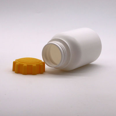 300cc HDPE Botão de cápsula de plástico redondo com tampa de parafuso para comprimido de suplemento medicamentoso