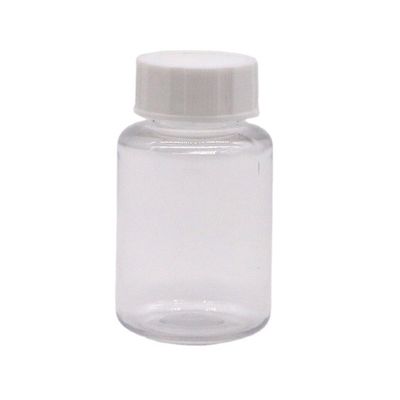 Garrafa de plástico PET transparente de 25 ml para armazenar comprimidos de medicamentos de forma segura e segura