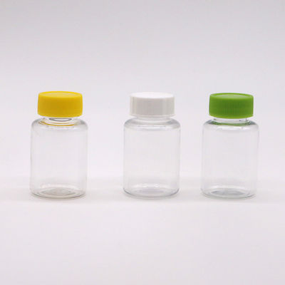 Garrafa de plástico PET transparente de 25 ml para armazenar comprimidos de medicamentos de forma segura e segura