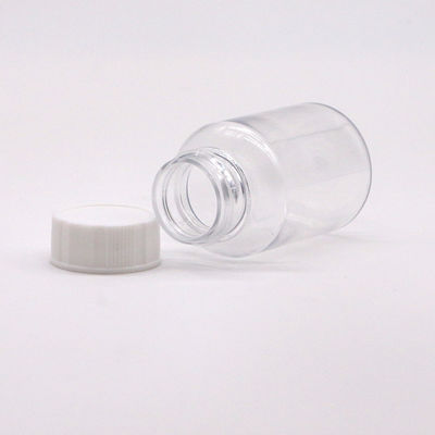 Garrafa de plástico PET transparente de 25 ml para armazenar comprimidos de medicamentos de forma segura e segura