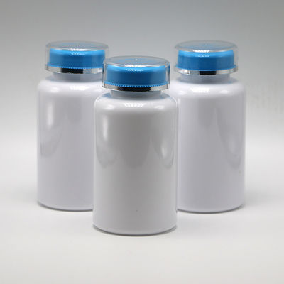 Botão de pílulas de plástico PET de 200 ml personalizado com tampa de parafuso para comprimidos em pó