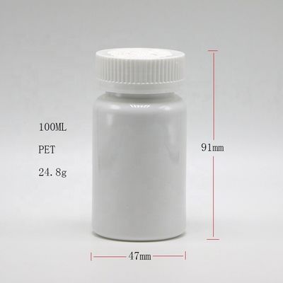100ml/3.4oz Forma redonda Customizado PET plástico cápsula de cápsula frasco para armazenamento de medicamentos